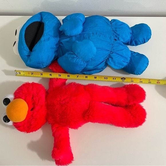 Vintage Sesame Street Cookie Monster and Elmo Plush by Playskool - Picture 2 of 10